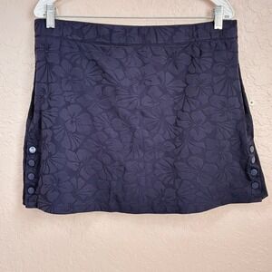 J. McLaughlin textured skirt Womens XL Navy Buttons Up each side Zip pockets